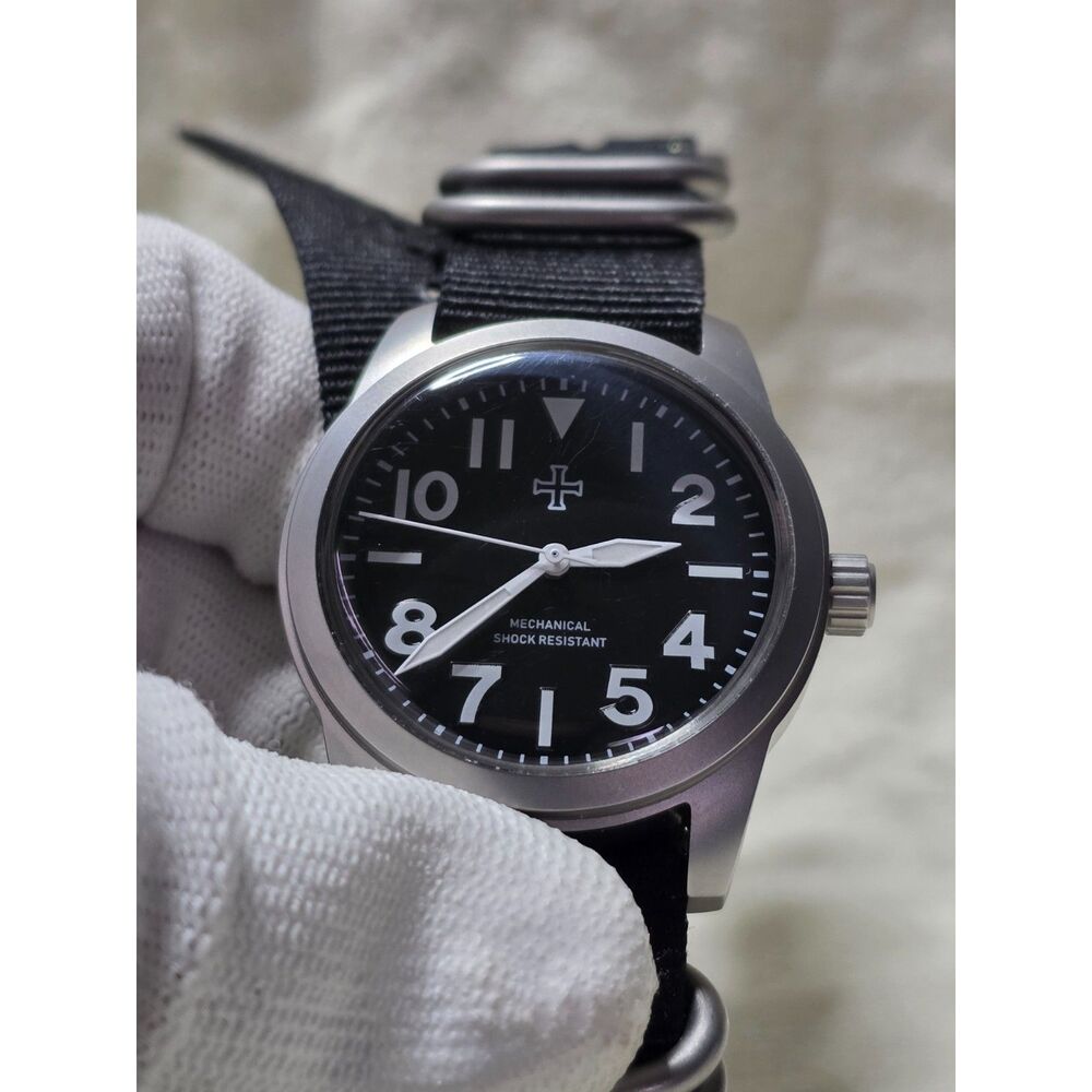 Toujours Pret Mechanical Field Watch - Black Dial - Brand New